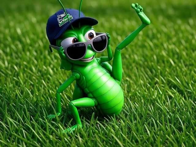Cool hopper mascot on the lawn